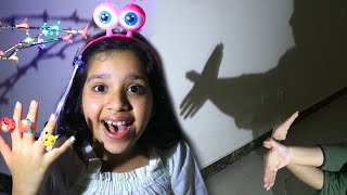 شفا تلعب مع دمى الظل والالعاب المضيئة  !!! Shfa plays with shadow and glowing toys