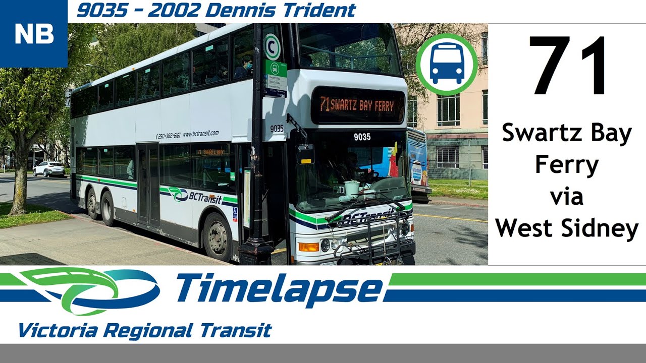 71 Swartz Bay Ferry via West Sidney (Timelapse) | BC Transit (Victoria)