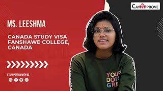 Client Testimonial | Canada Study Visa | Fanshawe College | Leeshma | CanApprove