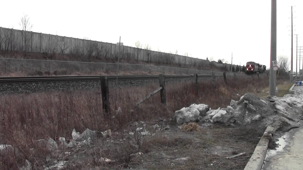 CSX ! Cp 244 with Cp 8735 Csx 232 As Light Power to Toronto Filmed at Lisgar Go Feb 7 2016