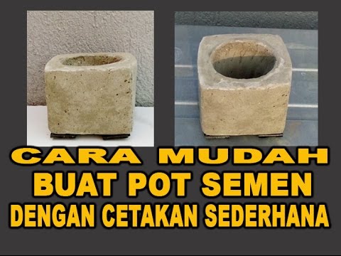 Cara Mudah Buat Pot  Semen Dengan Cetakan  Sederhana YouTube