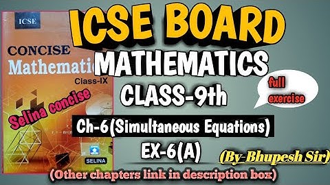 icse |class-9th |mathematics |ch-6 |Simultaneous(Linear) Equations | ex-6a @ProblemsBeater