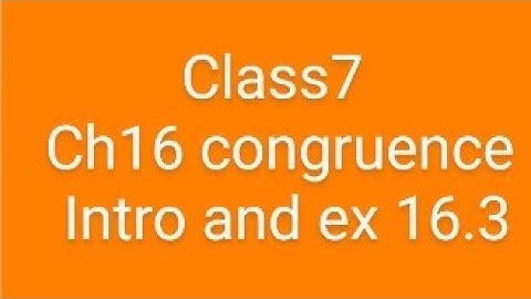 Maths rdsharma Class7 Ch16 congruence Intro and ex 16.3