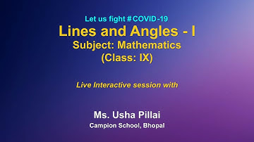 Live Interaction on PMeVIDYA :  Lines and Angles