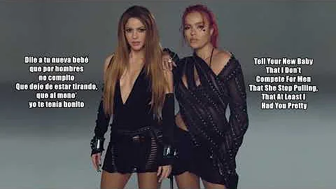 Shakira & Karol G - TQG (LYRICS/LETRA + ENGLISH TRANSLATION)