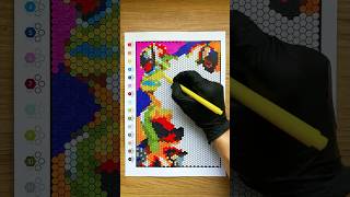 Satisfying "color by number" to reveal hidden animal #coloringbook #satisfying #pixelart