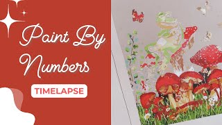 Paint by Numbers Time-lapse: Mushroom Moon Painting