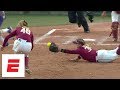 FSU beats Washington in WCWS Game 1 thanks to amazing diving-catch double-play | ESPN