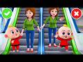Be Careful at the Escalator | Escalator Safety Song + More Nursery Rhymes &amp; Kids Songs | PIB