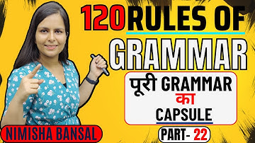 120 RULES OF GRAMMAR | NIMISHA MAM | RULES OF GRAMMAR | ENGLISH GRAMMAR | 6th JULY 2021 | PART 22