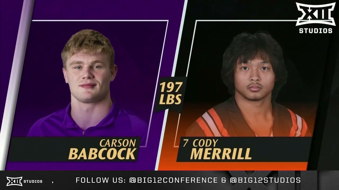 Cody Merrill vs. Carson Babcock (197lbs) FULL MATCH | 2025-26 Big 12 Wrestling