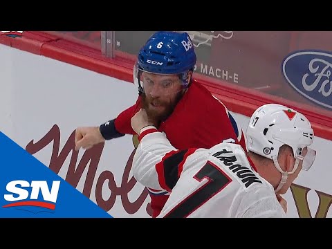 Shea Weber & Brady Tkachuk Drop The Gloves After Tussle