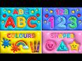 Preschool Learning activities for 3 year olds at home | Learn ABC Phonics Shapes Numbers Colors 🌈