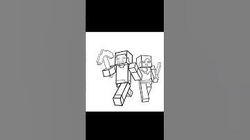 Draw and Color Minecraft Steve and Alex #shorts #minecraft #fyp