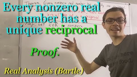 Every nonzero real number has exactly one reciprocal (Proof) [ILIEKMATHPHYSICS]