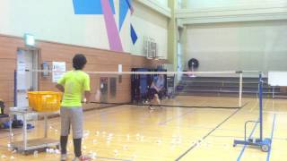 Badminton lesson 20150313(FRI) - smash / cross drop / backhand drive 1