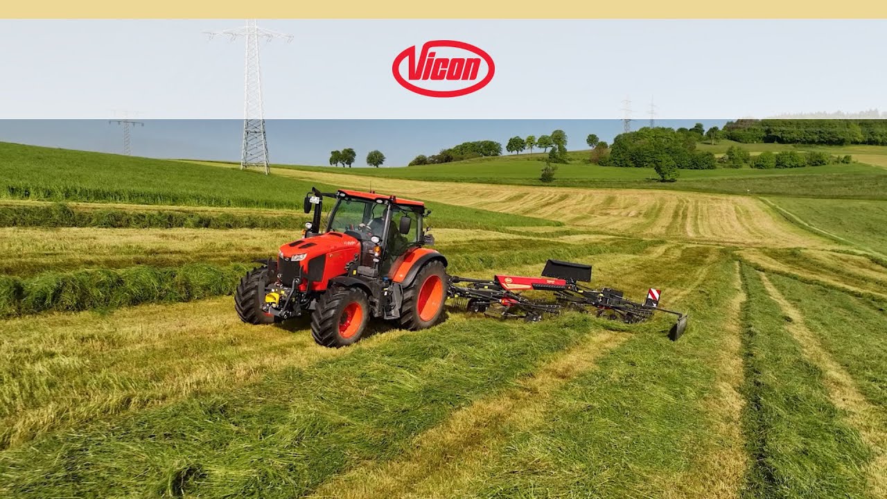 Vicon Andex 715 T Vario gezogener Zweikreisel-Seitenschwader mit 2.95 m Kreiseldurchmesser (DE)