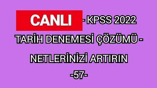 Kpss Tari̇h Denemesi̇ Çözümü -57- Ösym Bu Tarz Sorulari Sevi̇yor 