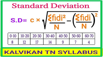 Statistics Standard Deviation in Tamil / Class 10 / kalvikanTNsyllabus
