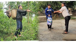 Homeless boy's work process sells bamboo shoots, makes ladders, beds and buys chickens to raise