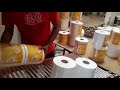 Automatic labeling maxi roll toilet paper packing machine