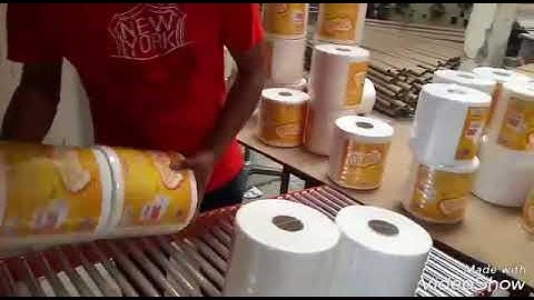 Automatic labeling maxi roll toilet paper packing machine