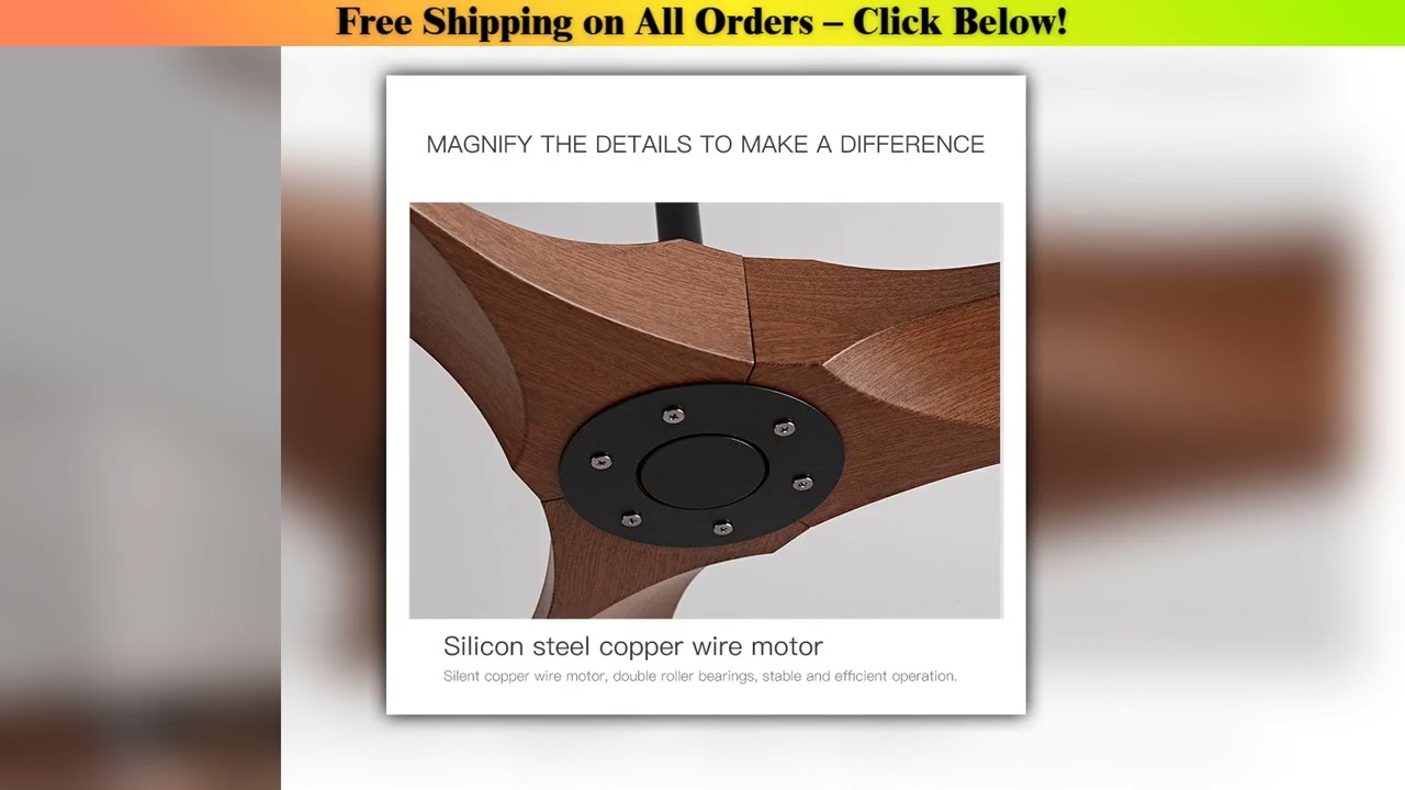 36 42 52 60 Inch Ceiling Fan Industrial Vintage ABS Ventilator No Light Remote Control for