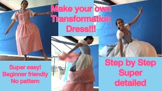 How to Make a Transformation Dress Cinderella | Super Easy!