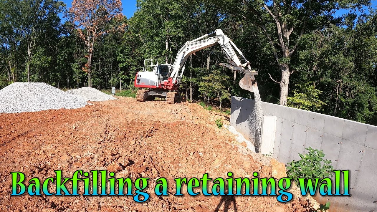 Backfilling A Retaining Wall And Rough Grading