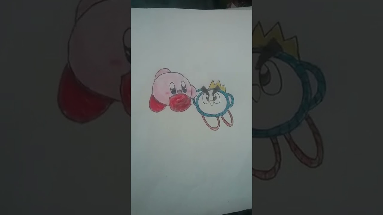 Kirby and Prince Fluff drawing