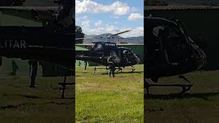 helicóptero da polícia militar marcando presença no moto fest Goianésia Goiás