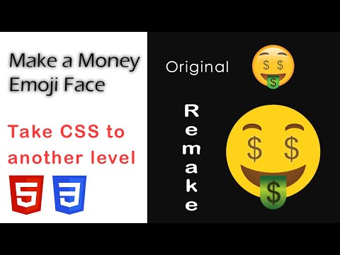 #11 Make a Cool Money Face Emoji using HTML and CSS | Take CSS on another level
