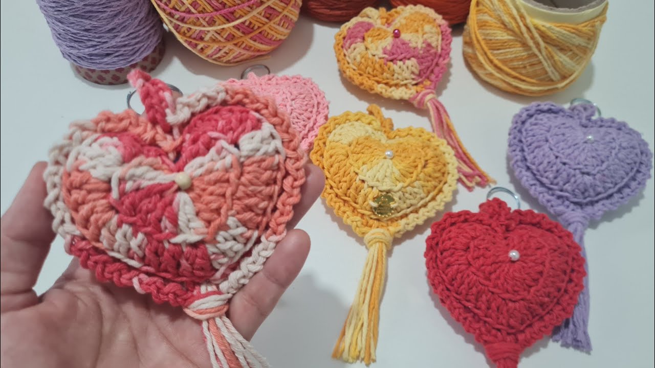 🧡Heart-Shaped Keychain with Stuffing/ Make Good Use of Leftover