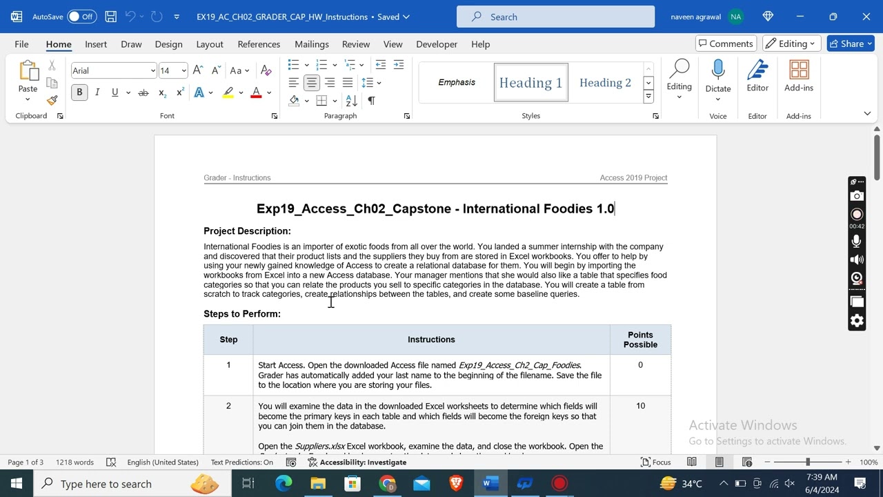 Exp19_Access_Ch02_Capstone - International Foodies 1.0