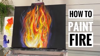 EASY WAY TO PAINT FIRE & FLAMES 🔥 Step by step In Acrylic ~ painting tutorial for Beginners