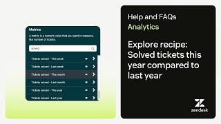Explore recipe: Solved tickets this year compared to last year