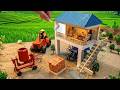 Building a Mini Brick House from Scratch | DIY Miniature Construction