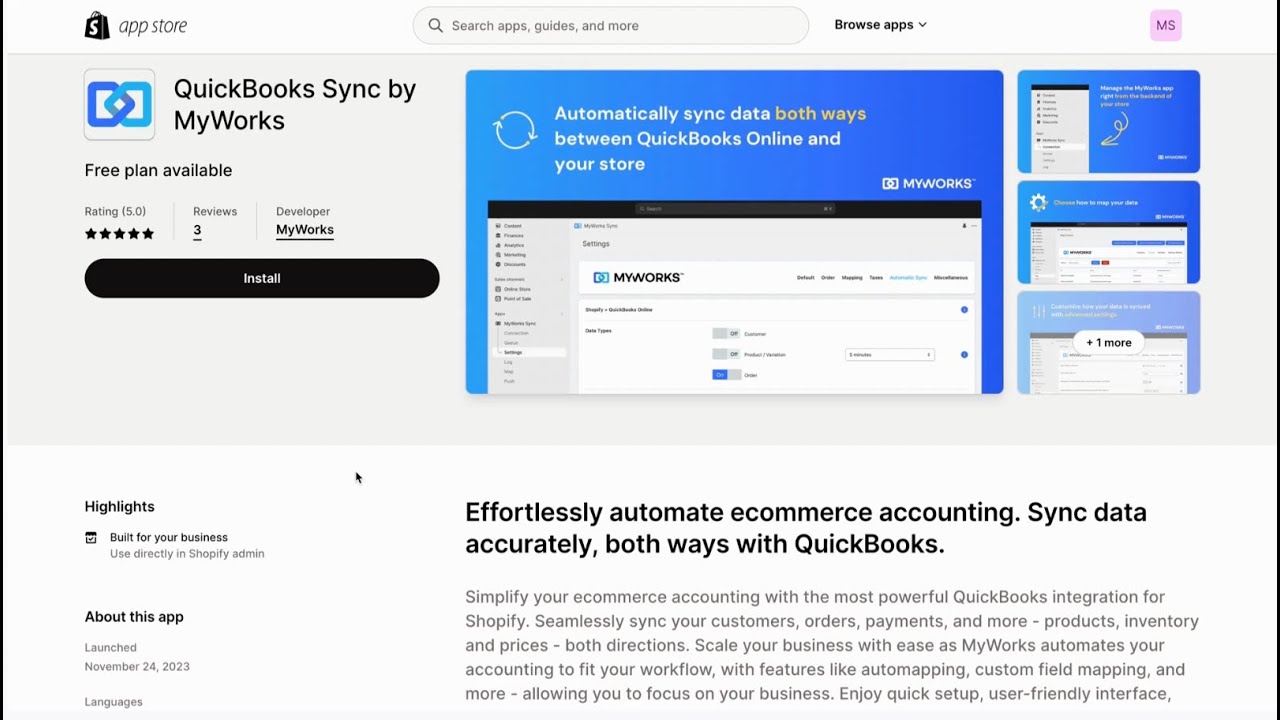MyWorks Shopify Setup Video for QuickBooks Online - YouTube