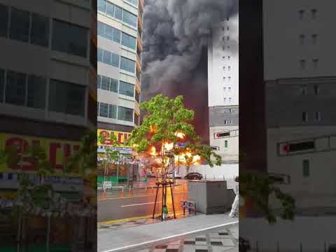 [영상] 세종시 새롬동 아파트 신축현장서 화재 발생 (독자제공)