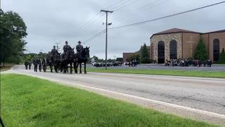 Procession funeral being held in Greer for Las Vegas officer killed in line-of-duty shooting