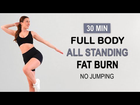 30 Min STANDING CARDIO WORKOUT | Full Body HIIT, No Jumping  | Sweaty, No Repeat