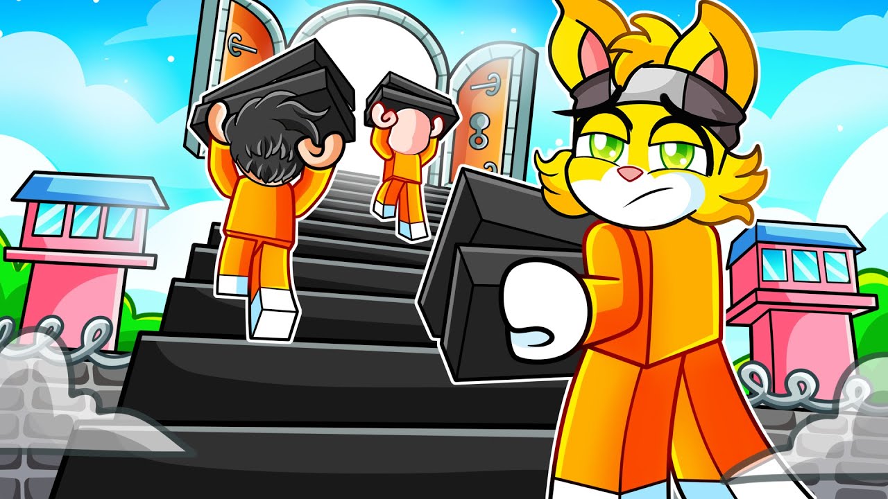 Construí una ESCALERA para ESCAPAR de PRISIÓN en Roblox!