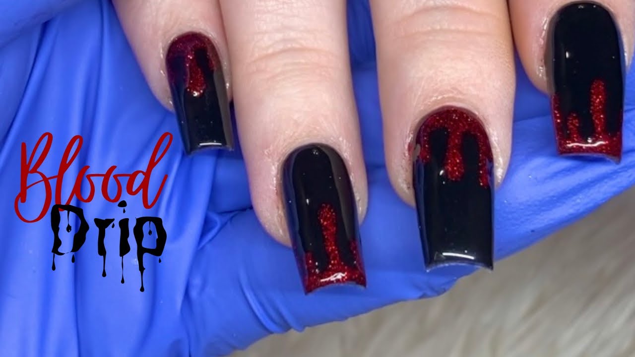 Blood drip nails| Gel-x set| Watch me work