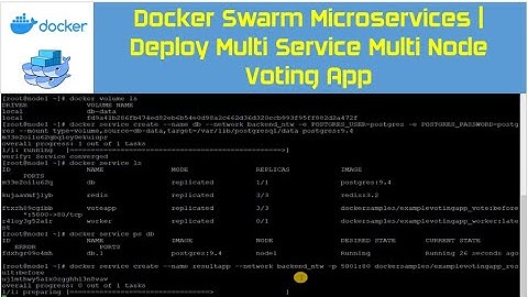 Docker Swarm MicroServices | Deploy Multi Service Multi Node Voting App