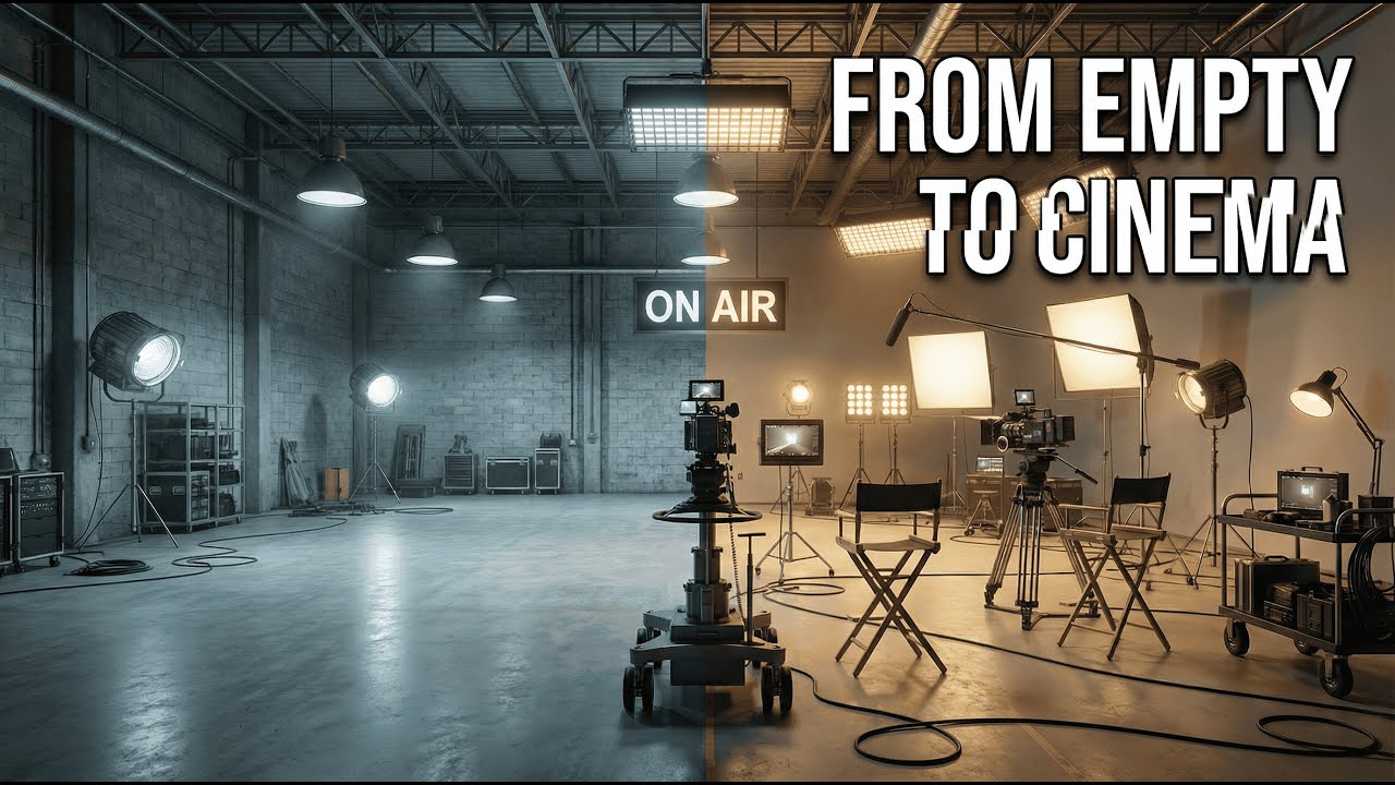 Cinematic AI Transformation | From Empty Soundstage to Full Film Set (Photorealistic Timelapse)
