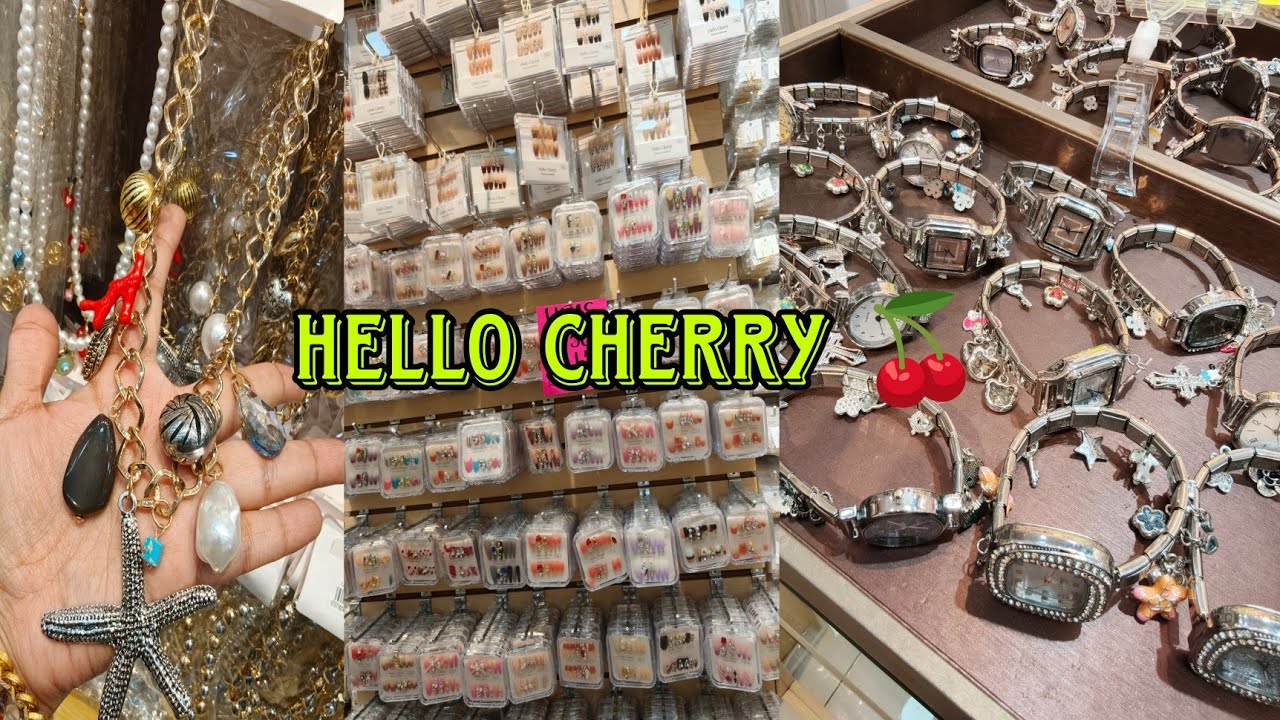 HELLO CHERRY RELOJES ITALIANOS CON CHARMS, UÑAS PRESS ON, BISUTERÍA HERMOSA 