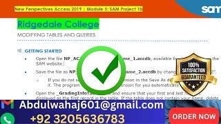 Ridgedale College Access Module 6 SAM Project 1b #RidgedaleCollege #accessmodule6 #samproject1b