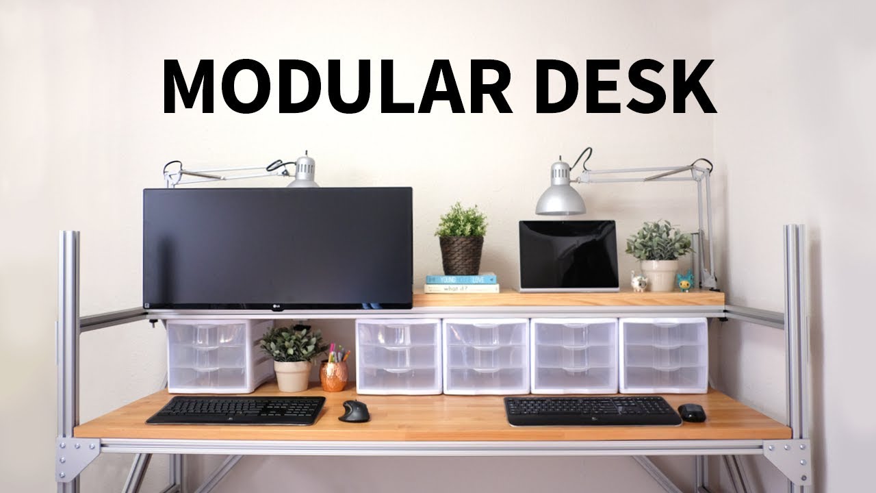 Modular Desk Using T Slot Aluminum How To Youtube