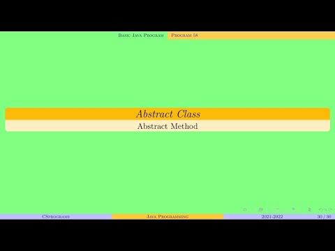 Abstract Class | Abstract Method | Java Programming | Program 58