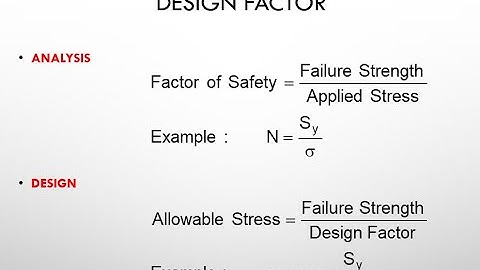 Design factor/ Factor of safety